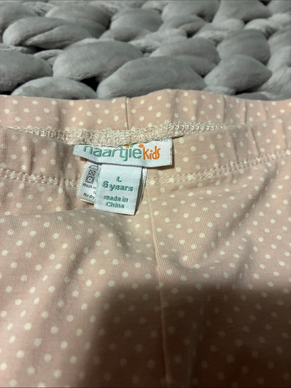 Naartije kids Peach Polka Dot Girls Leggings
